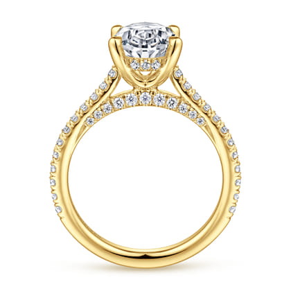 Charleston - 14K Yellow Gold Oval Diamond Engagement Ring
