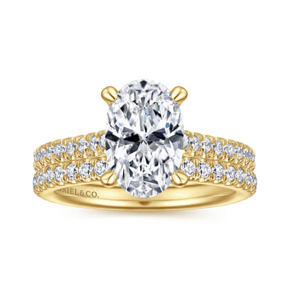Charleston - 14K Yellow Gold Oval Diamond Engagement Ring