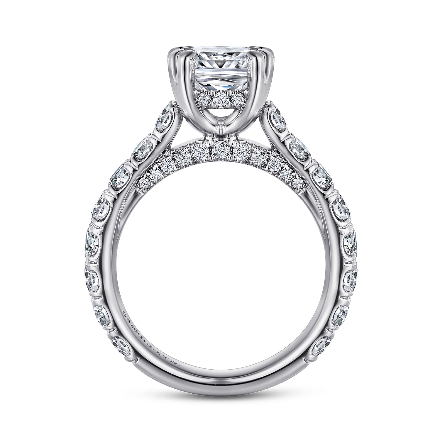 Charleston - 18K White Gold Cushion Cut Diamond Engagement Ring