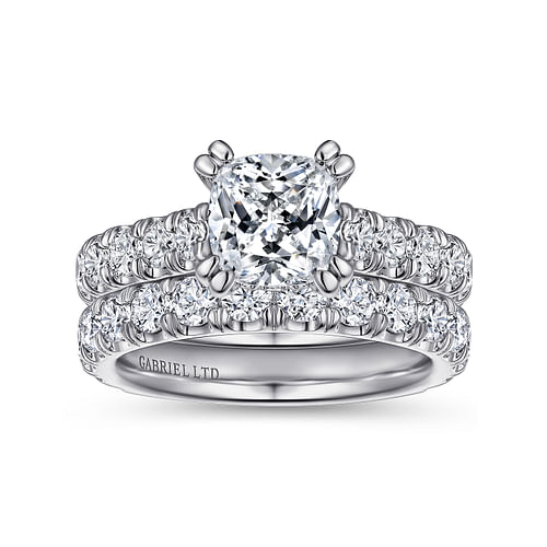 Charleston - 18K White Gold Cushion Cut Diamond Engagement Ring - 1.43 ct - Shot 4