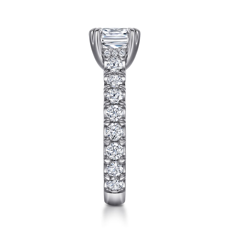 Charleston - 18K White Gold Cushion Cut Diamond Engagement Ring