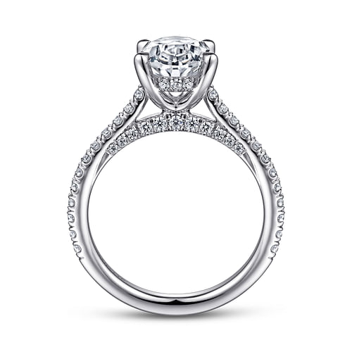 Charleston - 18K White Gold Oval Diamond Engagement Ring - 0.54 ct - Shot 2