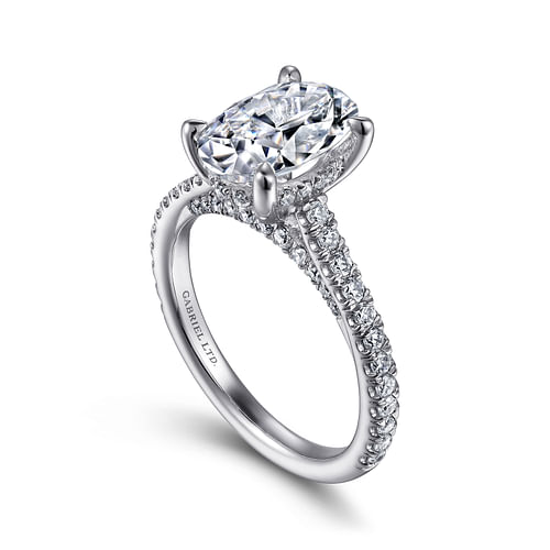 Charleston - 18K White Gold Oval Diamond Engagement Ring - 0.54 ct - Shot 3