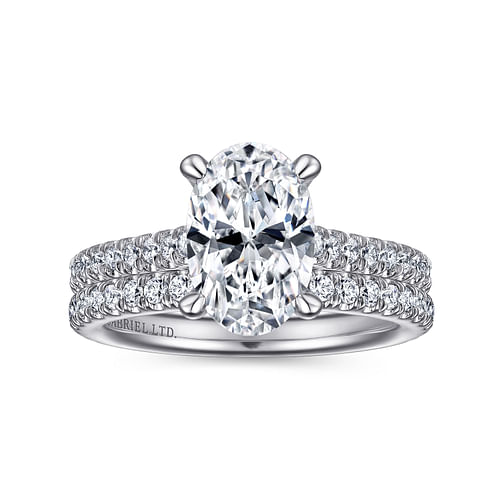 Charleston - 18K White Gold Oval Diamond Engagement Ring - 0.54 ct - Shot 4