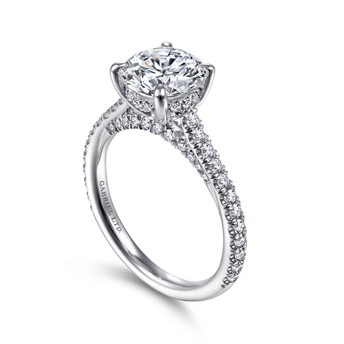 Charleston - 18K White Gold Round Diamond Engagement Ring - 0.52 ct - Shot 3