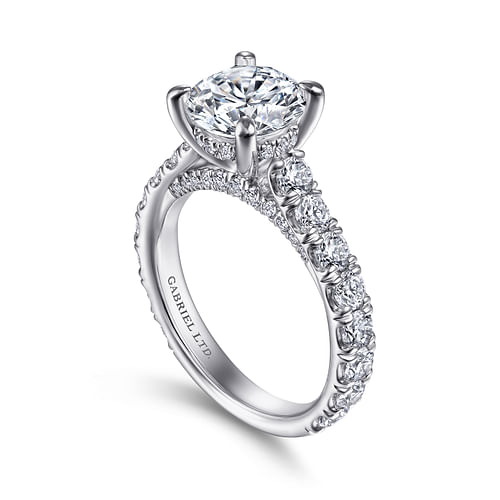 Charleston - 18K White Gold Round Diamond Engagement Ring - 1.43 ct - Shot 3