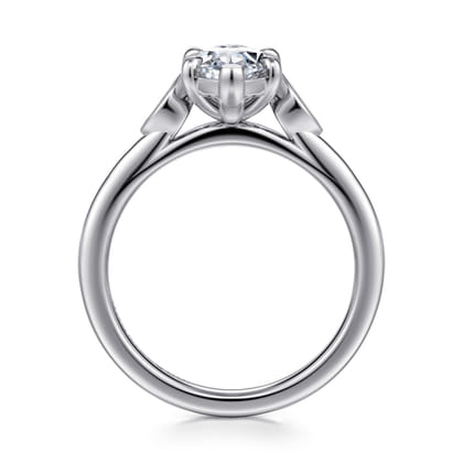 Charli - 14K White Gold Bezel Prong Marquise Shape Three Stone Diamond Engagement Ring