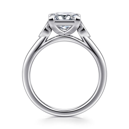 Charli - 14K White Gold Bezel Prong Princess Cut Three Stone Diamond Engagement Ring