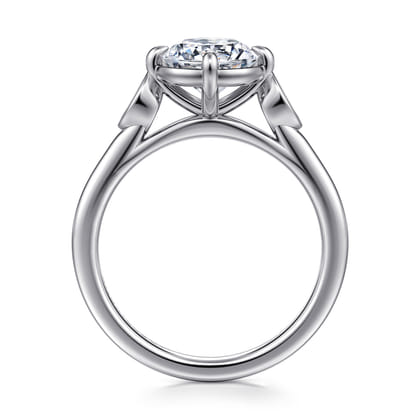 Charli - 14K White Gold Bezel Prong Round Three Stone Diamond Engagement Ring