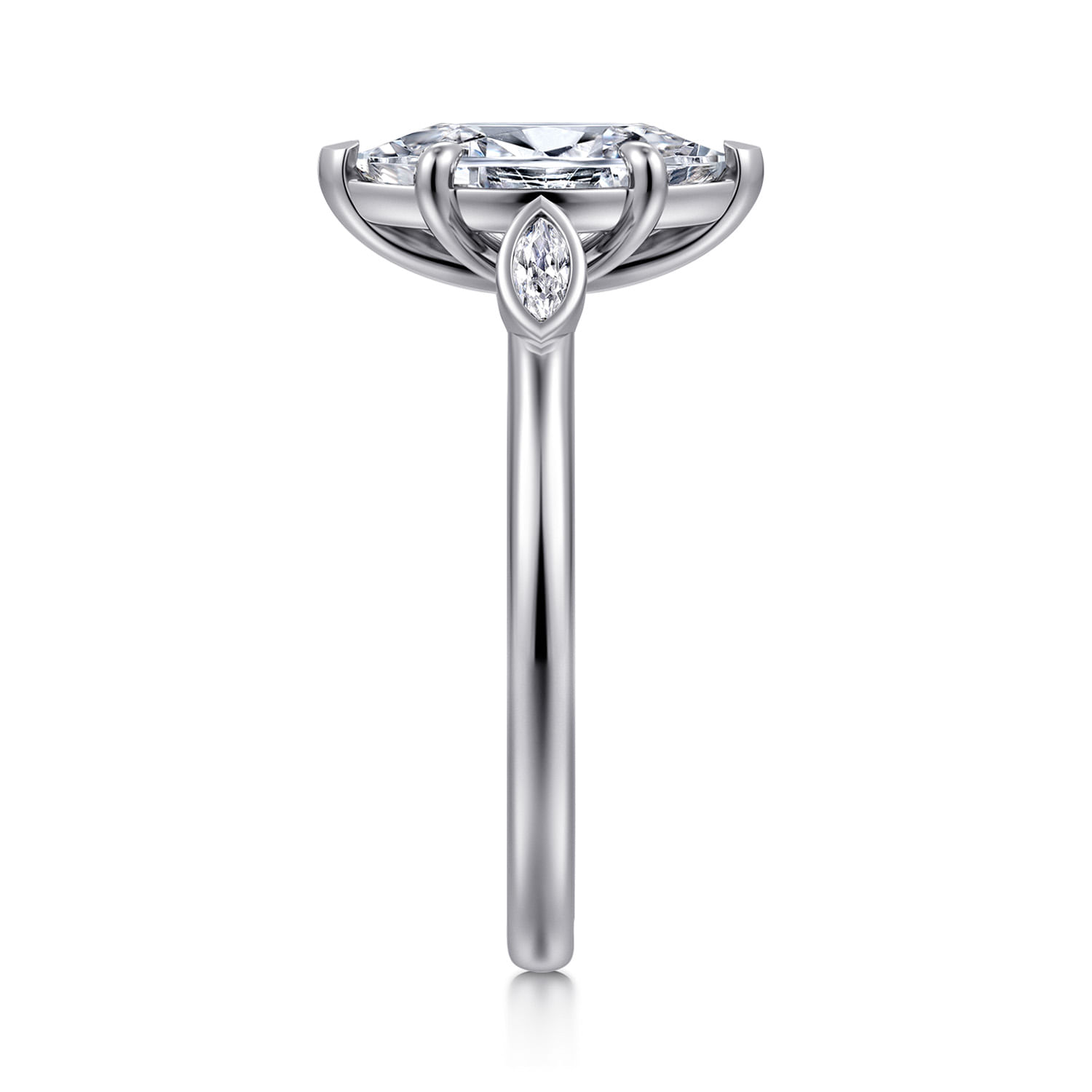 Charli - 14K White Gold Marquise Shape Three Stone Diamond Engagement Ring