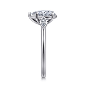 Charli - 14K White Gold Pear Shape Three Stone Diamond Engagement Ring