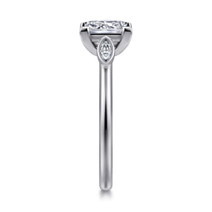 Charli - 14K White Gold Princess Cut Three Stone Diamond Engagement Ring