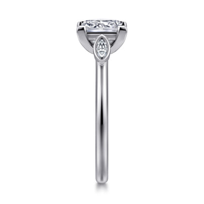 Charli - 14K White Gold Princess Cut Three Stone Diamond Engagement Ring