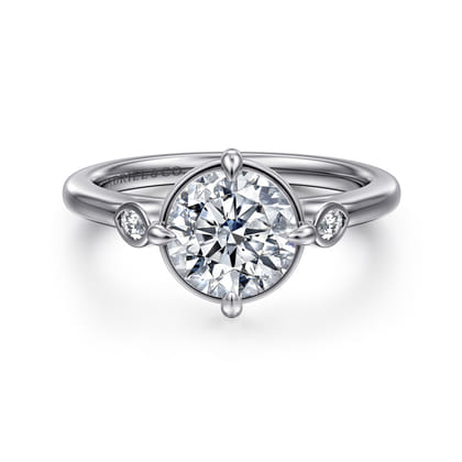 Charli - 14K White Gold Round Three Stone Diamond Engagement Ring