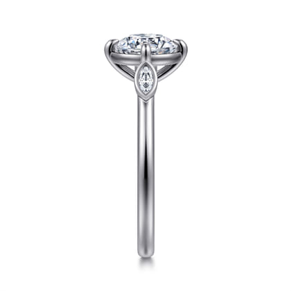 Charli - 14K White Gold Round Three Stone Diamond Engagement Ring