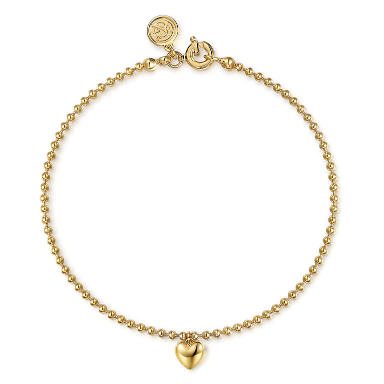 Charm Bracelet Heart 14K Yellow Gold Bujukan - Shot 1