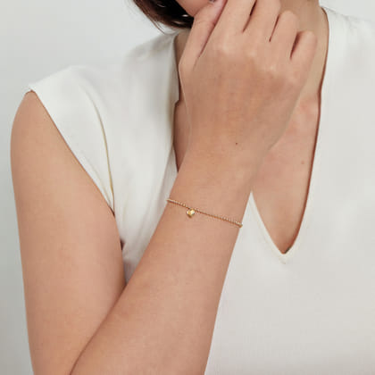 Charm Bracelet Heart 14K Yellow Gold Bujukan