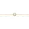 Charm Bracelet Heart 14K Yellow Gold Diamond 0.12ct - 0.12 ct
