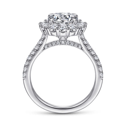 Charmaine - 14K White Gold Round Halo Diamond Engagement Ring