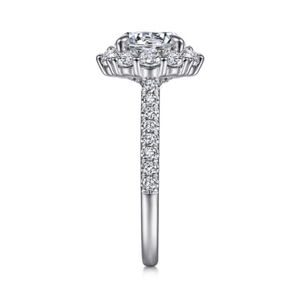 Charmaine - 14K White Gold Round Halo Diamond Engagement Ring