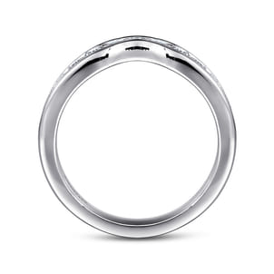 Chartres - Curved 14K White Gold Channel Set Diamond Wedding Band