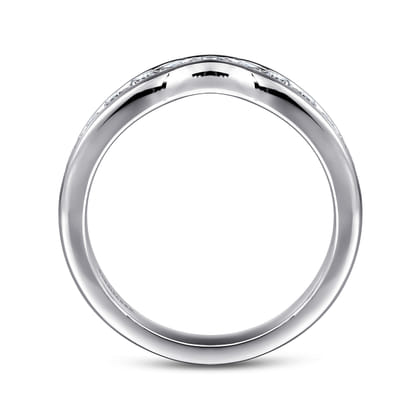 Chartres - Curved 14K White Gold Channel Set Diamond Wedding Band