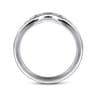 Curved Wedding Ring in 14k White Gold with Round Natural Diamond at Gabriel & Co.