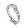 Curved Wedding Ring in 14k White Gold with Round Natural Diamond at Gabriel & Co.
