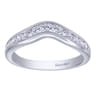 Curved Wedding Ring in 14k White Gold with Round Natural Diamond at Gabriel & Co.