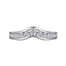 Curved Wedding Ring in 14k White Gold with Round Natural Diamond at Gabriel & Co.