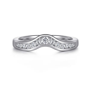 Chartres - Curved 14K White Gold Channel Set Diamond Wedding Band