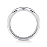 Curved Wedding Ring in 14k White Gold with Round Natural Diamond at Gabriel & Co.