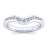 Curved Wedding Ring in 14k White Gold with Round Natural Diamond at Gabriel & Co.
