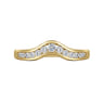 Curved Wedding Ring in 14k Yellow Gold with Round  at Gabriel & Co.