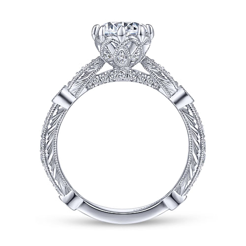 Cheyenne - Platinum Round Diamond Engagement Ring - 0.45 ct - Shot 2