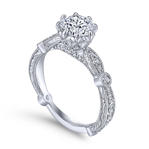 Cheyenne - Platinum Round Diamond Engagement Ring - 0.45 ct - Shot 3