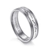 Christopher - 14K White 6mm - Engraved Men's Wedding Band in Satin Finish