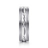 Christopher - 14K White 6mm - Engraved Men's Wedding Band in Satin Finish