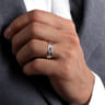 Christopher - 14K White 6mm - Engraved Men's Wedding Band in Satin Finish
