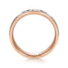 Christopher - 14K White-Rose 6mm - Engraved Men's Wedding Band in Satin Finish