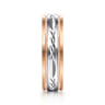 Christopher - 14K White-Rose 6mm - Engraved Men's Wedding Band in Satin Finish