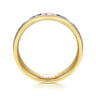 Christopher - 14K White-Yellow 6mm - Engraved Men's Wedding Band in Satin Finish