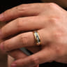 Christopher - 14K White-Yellow 6mm - Engraved Men's Wedding Band in Satin Finish