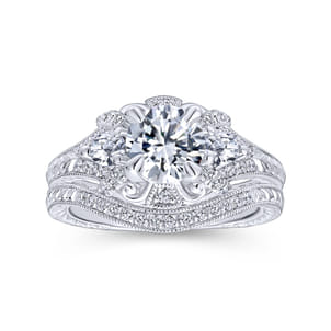 Chrystie - 14K White Gold Round Diamond Engagement Ring