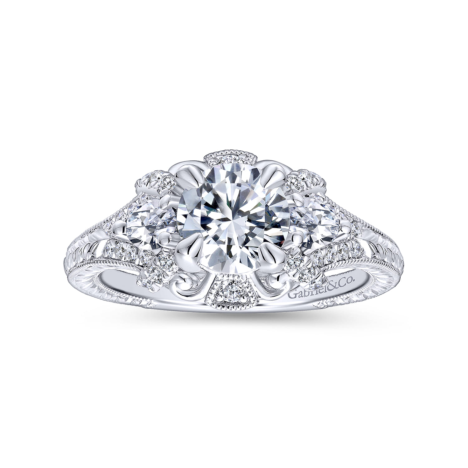 Chrystie - 14K White Gold Round Diamond Engagement Ring