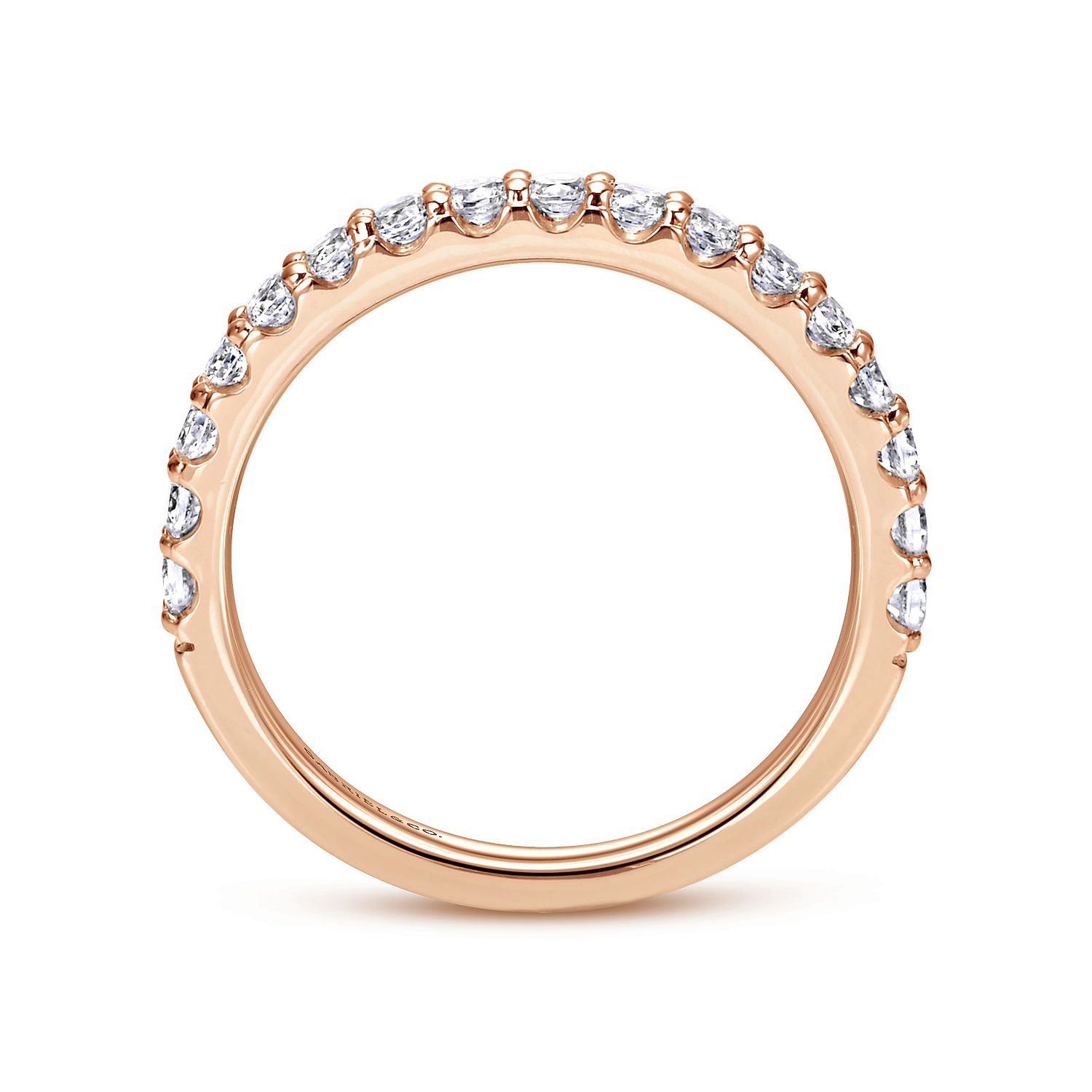 Ciada - 14K Rose Gold Shared Prong Diamond Wedding Band