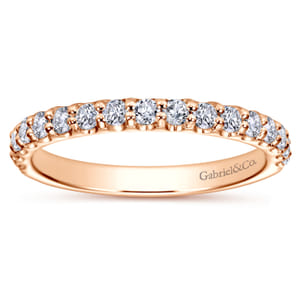 Ciada - 14K Rose Gold Shared Prong Diamond Wedding Band