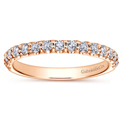 Ciada - 14K Rose Gold Shared Prong Diamond Wedding Band