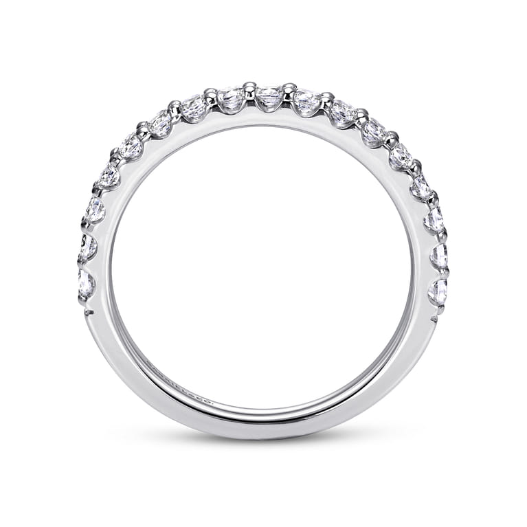 Straight Wedding Ring in 14k White Gold with Round Natural Diamond at Gabriel & Co. - Shot 2