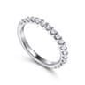 Straight Wedding Ring in 14k White Gold with Round Natural Diamond at Gabriel & Co.